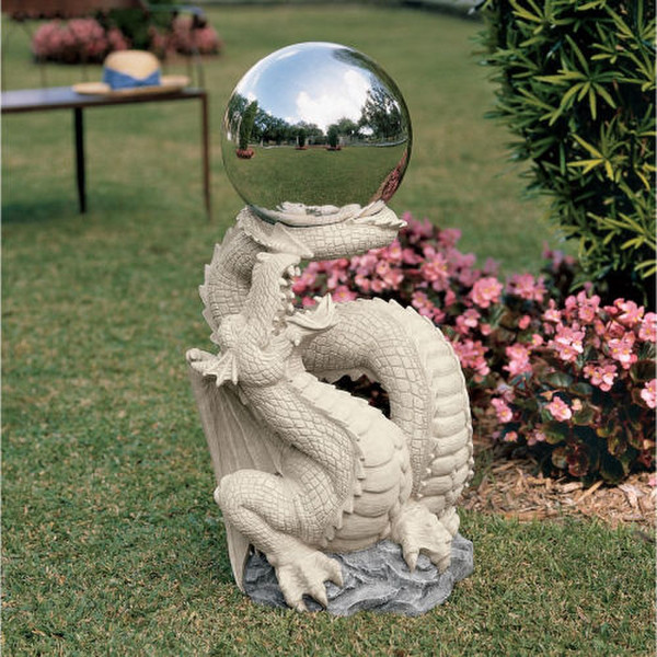 Dragon Garden Gazing Ball Globe Sculpture Orb Included Gothic Victorian